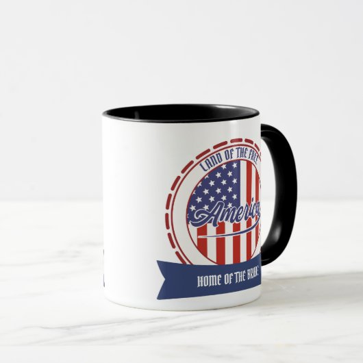 God zegene Amerika, Retro Font en Patriottisch Ont Mok (Voorkant rechts)