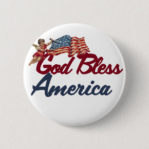 God zegene Amerika Ronde Button 5,7 Cm