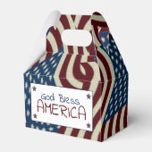 God zegene Amerika rood wit blauw vlaggen Bedankdoosjes (Achterkant)