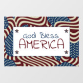 God zegene Amerika rood wit blauw vlaggen Raamsticker (Vel)