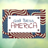 God zegene Amerika rood wit blauw vlaggen Raamsticker (Vel 3)