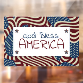 God zegene Amerika rood wit blauw vlaggen Raamsticker