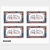 God zegene Amerika rood wit blauw vlaggen Rechthoekige Sticker (Vel)