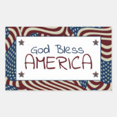 God zegene Amerika rood wit blauw vlaggen Rechthoekige Sticker (Voorkant)