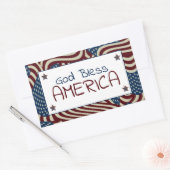 God zegene Amerika rood wit blauw vlaggen Rechthoekige Sticker (Envelop)