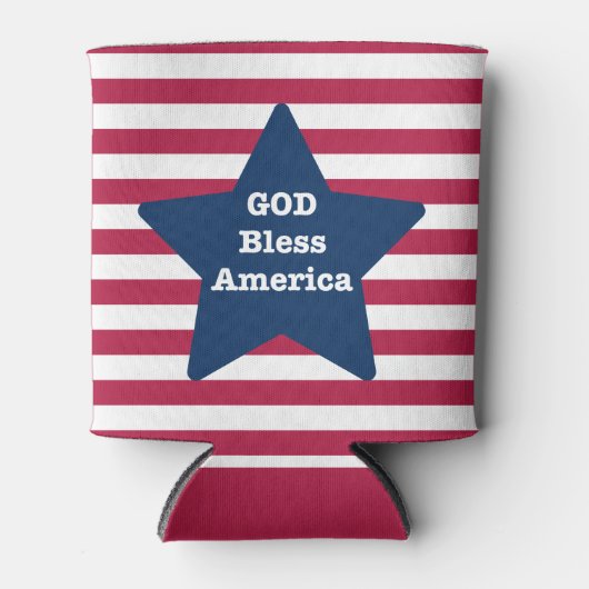 God zegene Amerika rood wit en blauw Blikjeskoeler (Voorkant)