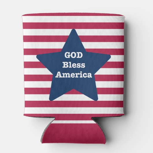 God zegene Amerika rood wit en blauw Blikjeskoeler (Achterkant)