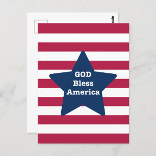 God zegene Amerika rood wit en blauw Briefkaart