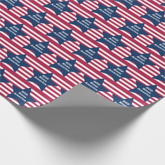 God zegene Amerika rood wit en blauw Cadeaupapier (Hoek)