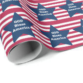God zegene Amerika rood wit en blauw Cadeaupapier (Rol Hoek)