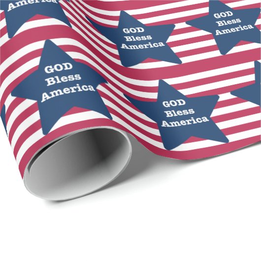 God zegene Amerika rood wit en blauw Cadeaupapier (Rol Hoek)