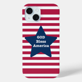 God zegene Amerika rood wit en blauw iPhone 15 Case