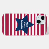 God zegene Amerika rood wit en blauw Case-Mate iPhone Case (Achterkant (horizontaal))