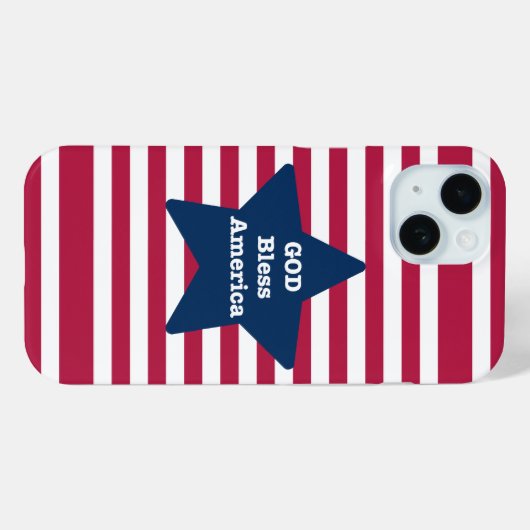 God zegene Amerika rood wit en blauw Case-Mate iPhone Case (Achterkant (horizontaal))