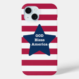 God zegene Amerika rood wit en blauw iPhone 15 Case