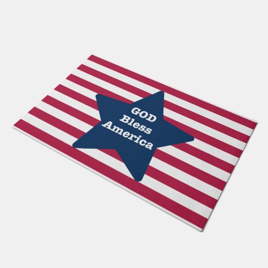 God zegene Amerika rood wit en blauw Deurmat (Schuin)
