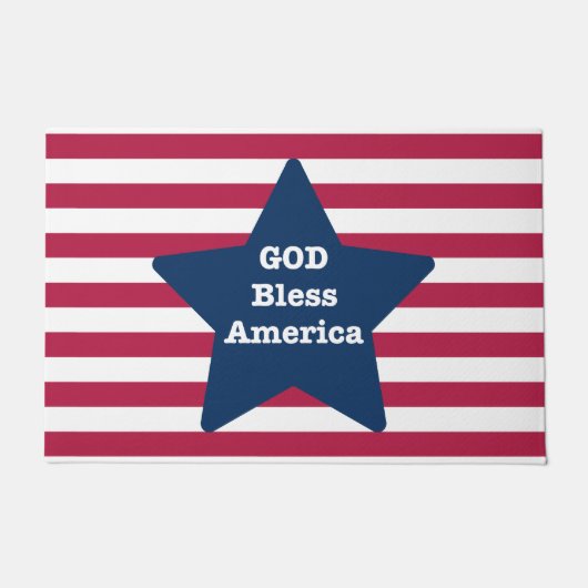 God zegene Amerika rood wit en blauw Deurmat (Voorkant)