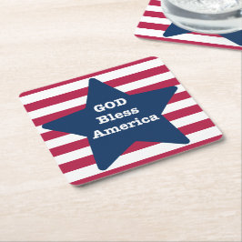 God zegene Amerika rood wit en blauw Kartonnen Onderzetters