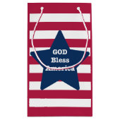 God zegene Amerika rood wit en blauw Klein Cadeauzakje (Achterkant)