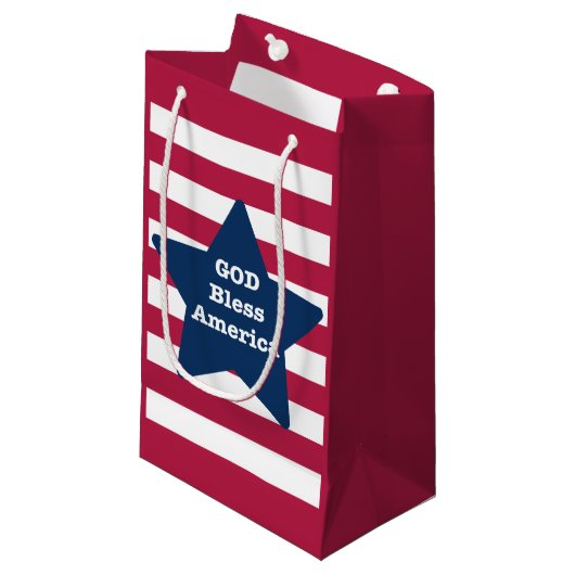 God zegene Amerika rood wit en blauw Klein Cadeauzakje (Voorkant Gekanteld)