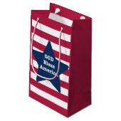 God zegene Amerika rood wit en blauw Klein Cadeauzakje (Achterkant Gekanteld)
