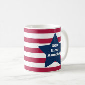 God zegene Amerika rood wit en blauw Koffiemok (Voorkant rechts)