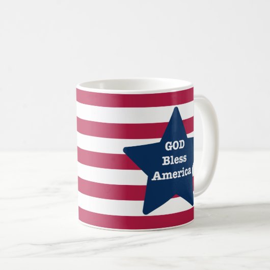 God zegene Amerika rood wit en blauw Koffiemok (Voorkant rechts)