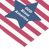 God zegene Amerika rood wit en blauw Korte Tafelloper (Hoek)