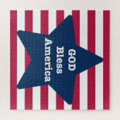 God zegene Amerika rood wit en blauw Legpuzzel (Horizontaal)
