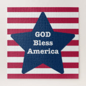 God zegene Amerika rood wit en blauw Legpuzzel (Verticaal)