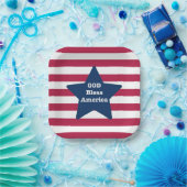 God zegene Amerika rood wit en blauw Papieren Bordje (Feest)