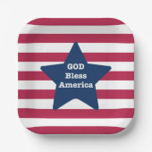 God zegene Amerika rood wit en blauw Papieren Bordje (Voorkant)