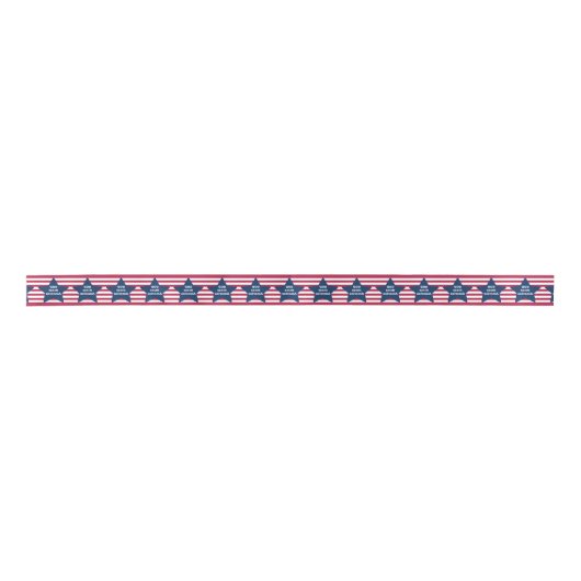 God zegene Amerika rood wit en blauw Satijnen Lint (Voorkant)