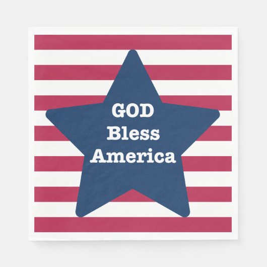 God zegene Amerika rood wit en blauw Servet (Voorkant)