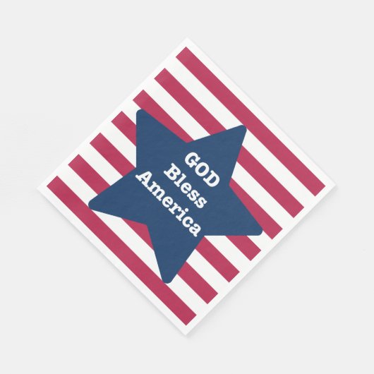 God zegene Amerika rood wit en blauw Servet (Hoek)