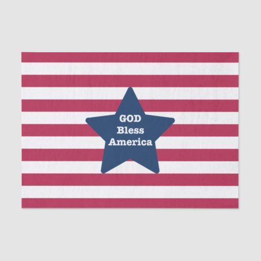 God zegene Amerika rood wit en blauw Tissuepapier (Voorkant)