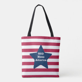 God zegene Amerika rood wit en blauw Tote Bag