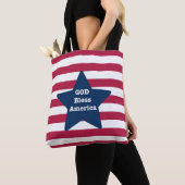 God zegene Amerika rood wit en blauw Tote Bag (Dichtbij)