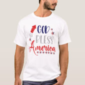 God zegene Amerika Rood Wit en Blauw USA T-shirt (Voorkant)