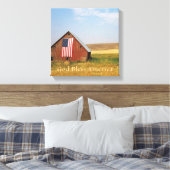 GOD ZEGENE AMERIKA SCHUUR VLAG EN VELDEN CANVAS AFDRUK (Insitu (Slaapkamer))