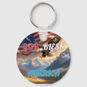 GOD ZEGENE AMERIKA SLEUTELHANGER (Achterkant)