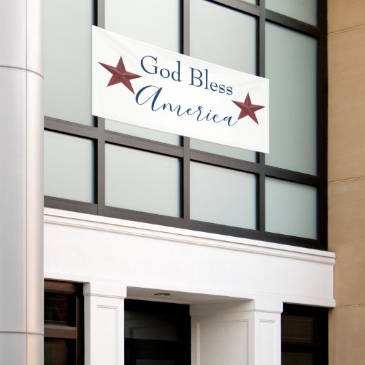 God zegene Amerika Spandoek (Buitenkant Gebouw)