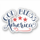 God zegene Amerika Sticker (Voorkant)
