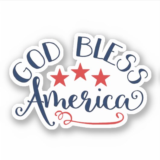God zegene Amerika Sticker (Voorkant)
