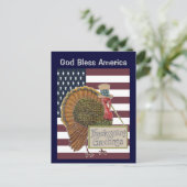 God zegene Amerika Thanksgiving Briefkaart (Staand voorkant)