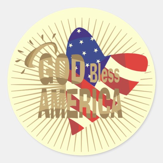 God zegene Amerika Tshirts en geschenken Ronde Sticker (Voorkant)