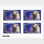 GOD ZEGENE AMERIKA VERENIGD WIJ STAAN RECHTHOEKIGE STICKER (Vel)