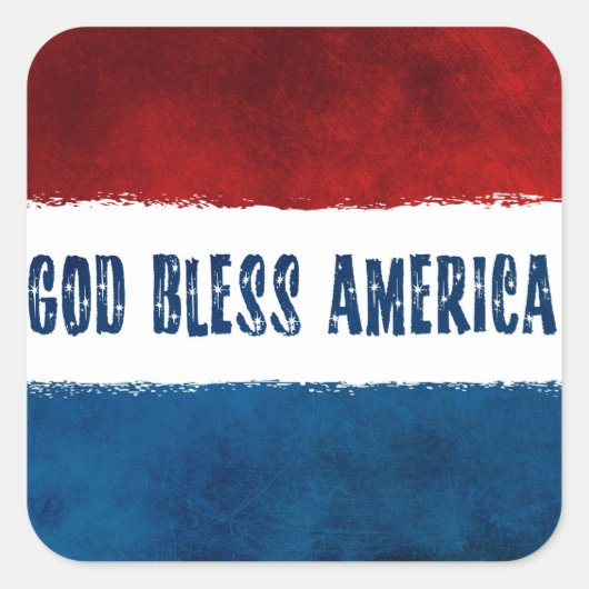 GOD ZEGENE AMERIKA Vierkante Stickers (Voorkant)