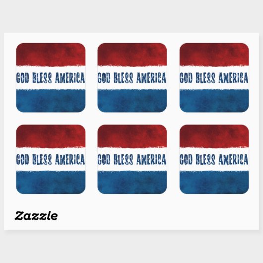 GOD ZEGENE AMERIKA Vierkante Stickers (Vel)