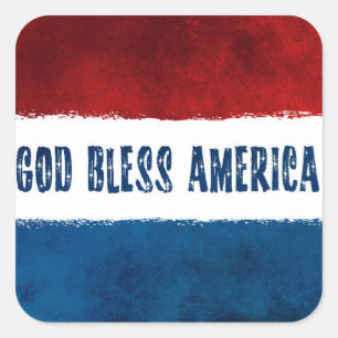 GOD ZEGENE AMERIKA Vierkante Stickers